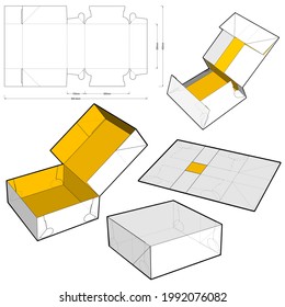 Cake Box (Internal measurement 25x25x10cm) and Die-cut Pattern. The .eps file is full scale and fully functional. Prepared for real cardboard production.