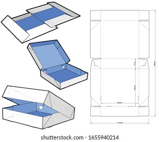 Cake Box (Internal measurement 28.7x 28.7+ 7.7cm) and Die-cut Pattern. The .eps file is full scale and fully functional. Prepared for real cardboard production.