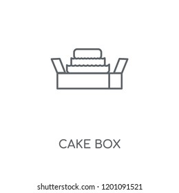 Cake Box linear icon. Cake Box concept stroke symbol design. Thin graphic elements vector illustration, outline pattern on a white background, eps 10.