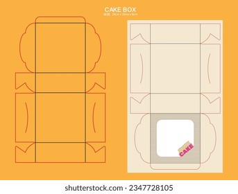 Cake box package design, packaging, ready to print package design, cake box template