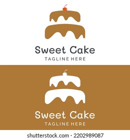 Diseño del logotipo de pasteles o panes.Pasteles dulces, pasteles de cumpleaños, pasteles de taza, pasteles con cerezas.Logotipos para empresas, pastelerías, pastelerías, etc.