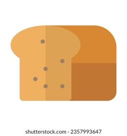 Cake or bread with raisins. Delicious and nutritious food cartoon illustration. Pastry and culinary concept. Colored flat vector isolated on white background
