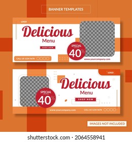 cake, bread and snacks food promotion banner web template