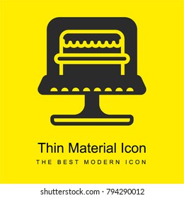 Cake bright yellow material minimal icon or logo design