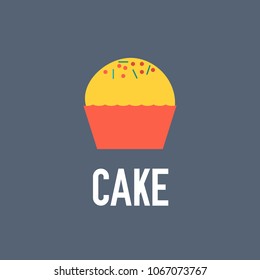 Cake building vector illustration symbol object. Flat icon style concept design