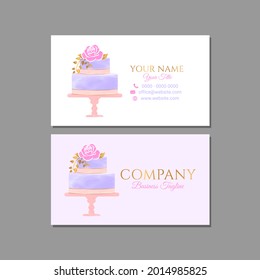 Cake Business Card Design with Beautiful Dessert