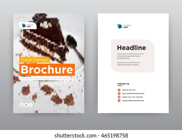 Cake And Cafe Annual Report Brochure Flyer Design Template Vector, Leaflet Cover Presentation Abstract Flat Background, Layout In A4 Size