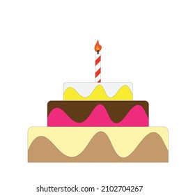 A cake with a candle burning 