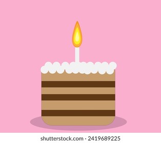 cake candle chocolate filling cream cream on top