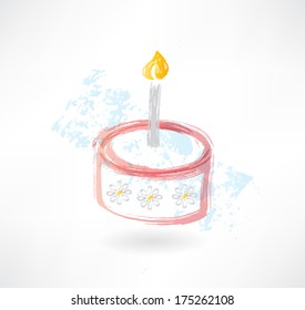 cake and candle grunge icon