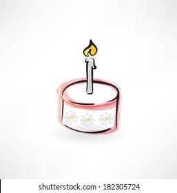 cake with a candle grunge icon