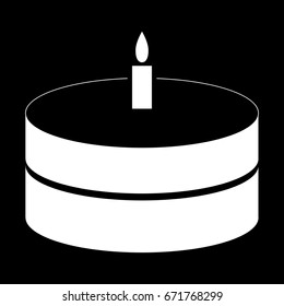 Cake with candle icon .