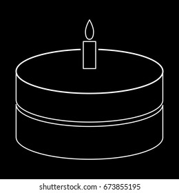 Cake with candle icon .
