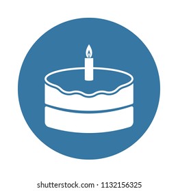 cake with a candle icon. Element of party icons for mobile concept and web apps. Badge style cake with a candle icon can be used for web and mobile apps