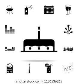 cake with a candle icon. Party icons universal set for web and mobile