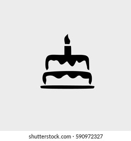 Cake With Candle Icon Vector