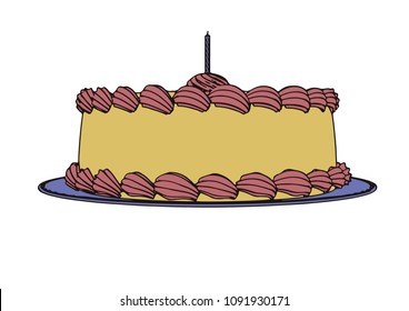 cake with a candle vector