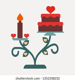 cake candle vector icon