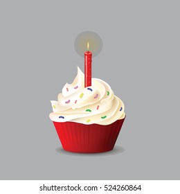 Cake with a candle for your design
