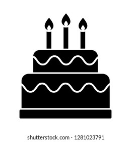 Cake with candles for birthday. Vector illustration