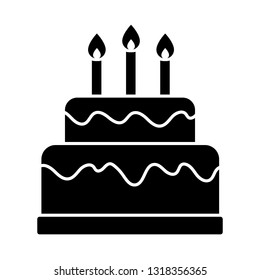 Cake with candles for birthday. Vector illustration