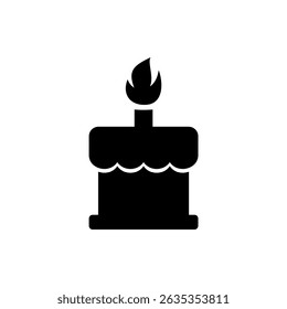cake with candles icon, modern vector isolated on white background.