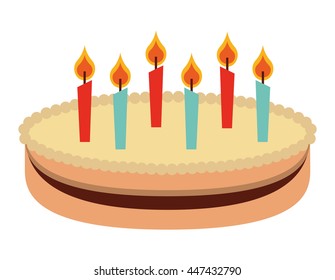 cake with candles  isolated icon design, vector illustration  graphic 