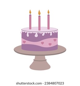 Cake candles isolated on white background. Vector illustration for cards, stickers, banners and web resources.