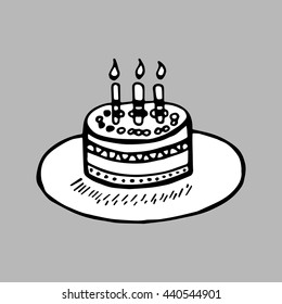 cake with candles on a tray
