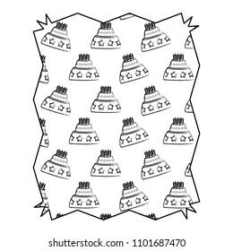 Cake with candles pattern