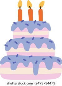 Cake With Candles Vector Illustration