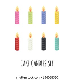 Cake Candles Vector Isolated Set