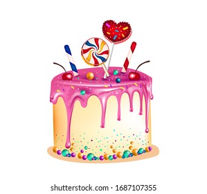 Pastel con velas. Pegatinas para paredes