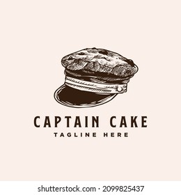 Ilustración de diseño de logotipo vintage con forma de tapa