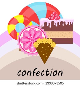 cake capcake candy, sweet, abstract, vector illustration.