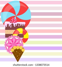 cake capcake candy, sweet, abstract, vector illustration.