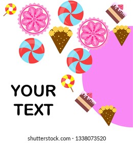 cake capcake candy, sweet, abstract, vector illustration.