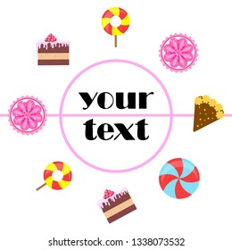 cake capcake candy, sweet, abstract, vector illustration.