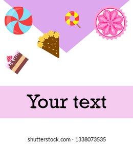 cake capcake candy, sweet, abstract, vector illustration.
