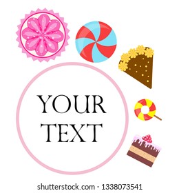 cake capcake candy, sweet, abstract, vector illustration.