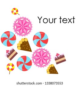 cake capcake candy, sweet, abstract, vector illustration.