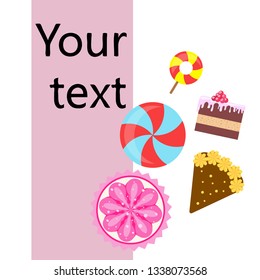 cake capcake candy, sweet, abstract, vector illustration.