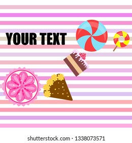 cake capcake candy, sweet, abstract, vector illustration.