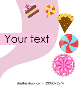 cake capcake candy, sweet, abstract, vector illustration.