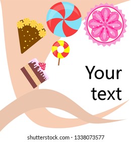 cake capcake candy, sweet, abstract, vector illustration.