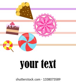 cake capcake candy, sweet, abstract, vector illustration.