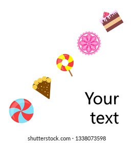 cake capcake candy, sweet, abstract, vector illustration.