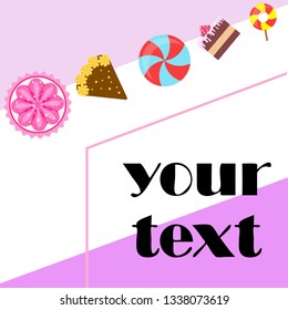 cake capcake candy, sweet, abstract, vector illustration.