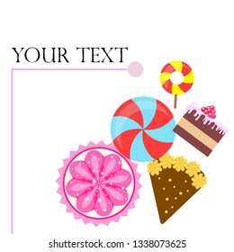 cake capcake candy, sweet, abstract, vector illustration.