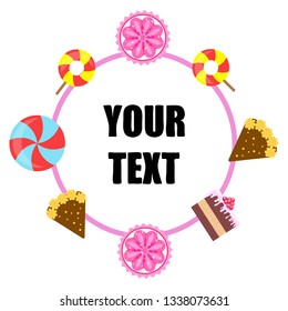 cake capcake candy, sweet, abstract, vector illustration.